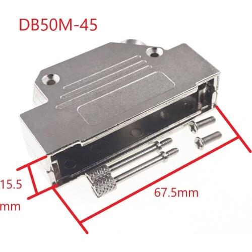 2 pcs D-Sub Connector Hood 50 Pin 78 Pin 24W7 36W4 43W2 45 Degree Cable Exit 2 Backshell Assembly Shielded Metal Zinc Alloy