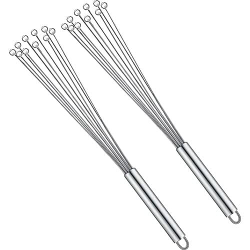 2 Pcs Whisks for Cooking, Stainless Steel Ball Whisk Wire Egg Whisk Set, Steel Wire Whisk Balloon Wire Whisk for Cooking