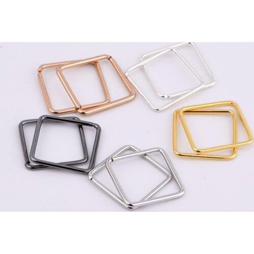 20pcs/lot zhu ru 12x12mm Belt buckle connection mouth ring Quadrilateral frame Earring Charm Diy Jewelry Making Findings