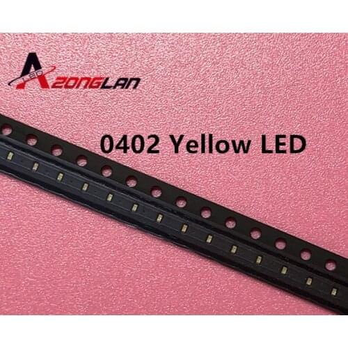 500pcs SMD LED Chip Yellow 0402 (1005) Surface Mount SMT Beads Light Emitting Diode LED Lamp