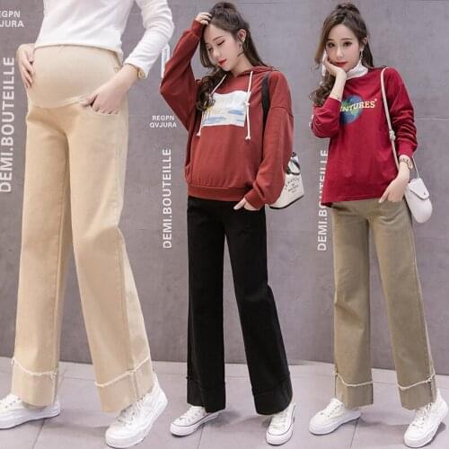 High Waist Maternity Belly Pant Pregnant Trousers Spring Loose Women Elastic Leggings Nursing Adjustable Belly Sportswear Pants