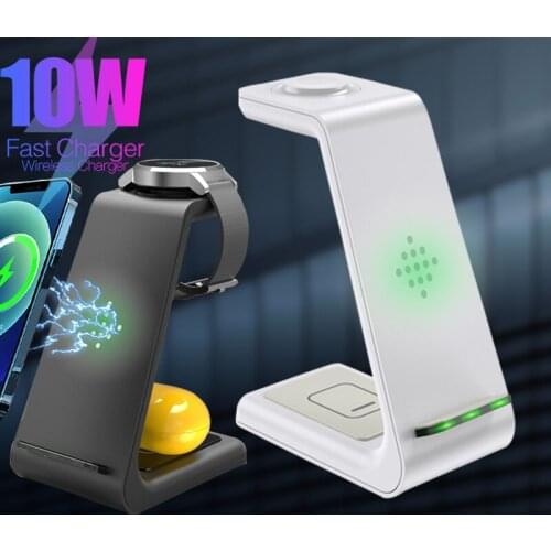 Wireless Charger Holder 15W Vertical Charge 2in1 Fast Charging Smart Phone Adapter For Apple Airpods Watch 6 5 For iPhone 12 Pro