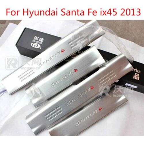 For Hyundai Santa Fe ix45 2013 2014 2015 2016 High quality stainless steel internal Scuff Plate/Door Sill Car-styling Car-covers