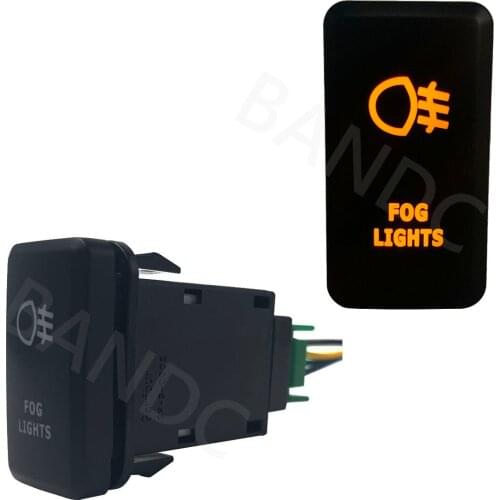 Dual Orange Led Lamp,FOG LIGHTS Push Switch for Toyota Landcruiser 100 Series, Toyota Car Accessory, 3Amp 12V,+ Wiring Connector