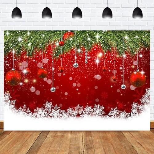 Red Themed Christmas Party Photo Background for Photography Happy New Year Backdrop Newborn Portrait Backdrop for Photoshoot