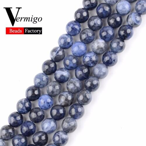 Faceted Sodalite Natural Stone Beads Loose Beads For Jewelry Making 6 8 10mm Diy Bracelet Necklace Wholesale Perles 15inches