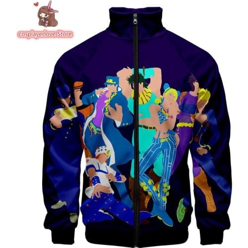 JOJOS BIZARRE ADVENTURE 3D Fashion Pop Stand Collar Zip Variety Of Styles Personality Street Compartment Stand Collar Jacket