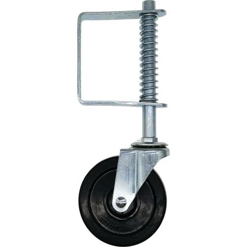 4" Rubber Gate Wheel Spring Loaded Swivel Caster Heavy Duty 220lbs Load Capacity Tools