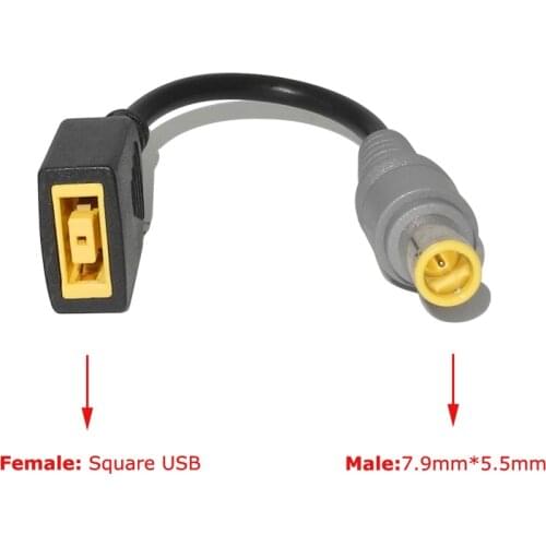 Huiyuan Square USB Plug To 7.9x5.5mm Male Power Adapter Converter Connector Cable Cord Fit for Lenovo Thinkpad Charger Adapter