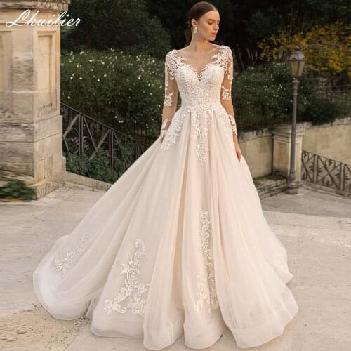 Lhuilier Long Sleeve Wedding Dresses