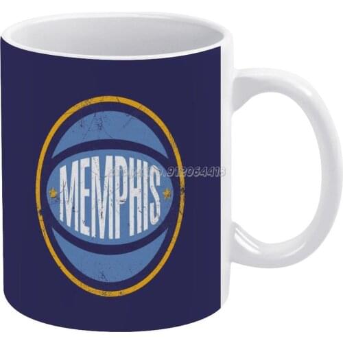 Memphis Ball Navy Coffee Mugs Ceramic Personalized Mugs 11 Oz White Mug Tea Milk Cup Drinkware Travel Mug Grizzlies Memphis Grit