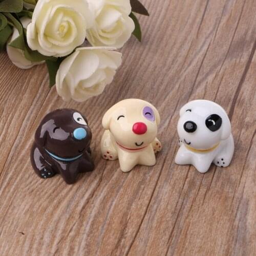 Cute Resin Dog Figure Miniature Ornament Doll Toy Dollhouse Bonsai Decor 3 Color YH-461020