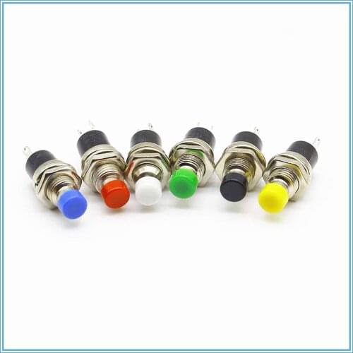 7mm Thread Multicolor 2 Pins Momentary Push Button Switch