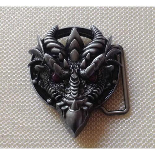 Fashion dragon head belt buckle with pewter finish JF-BY200 brand new condition with continous stock