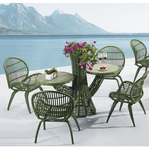 5 pcs Outdoor Rattan Table And Chairs Sets Rattan Dining Chair Table Garden 4 Seater Wicker Patio Outdoor Furniture Garden Set
