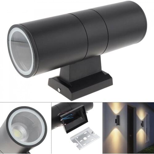 Wall Lights GU10 Black Double Up And Down Waterproof Wall Light for Outdoor Garden Door Lamp Patio Lights