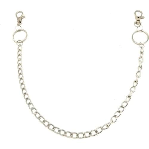 New Street Double Big ring Chain Rock Punk Trousers Hipster Pant Jean Keychain Ring Clip Keyring Beads Accessories