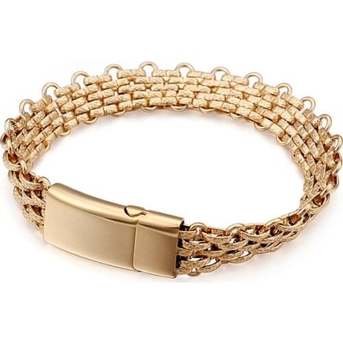 The new trend of mens stainless steel bracelet true gold fashion bracelet