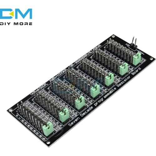 Seven Decade Programmable Resistor Resistance Board Module 1R - 9999999R Step 1R 1% 1/2 Watt jumper caps 200v