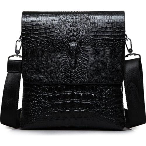 Luxury Brand Alligator Men Shoulder Bag Leather Business Crocodile Grain Crossbody Bag For Men Messenger Bag Male Casual Satchel