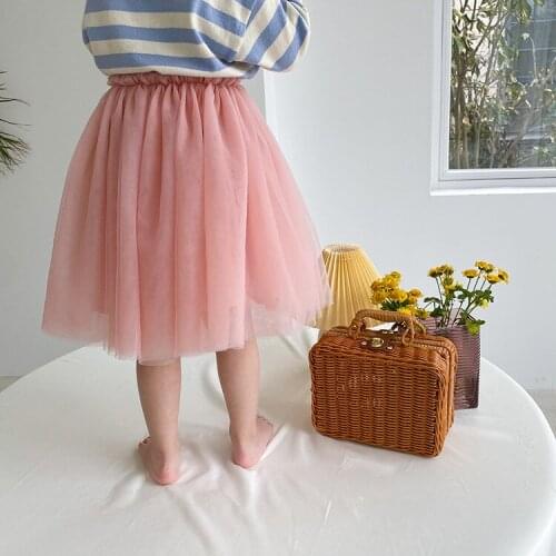 Spring Summer cute princess TUTU 2021 baby girls mesh bubble skirts 4 colors fashion princess skirt 1-7Y