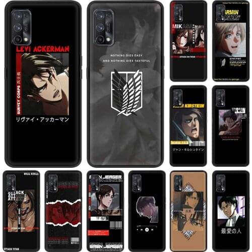 Soft Silicone Case for Realme C3 6 7 Pro 5 8 XT X50 GT C15 C11 C25 V13 5G C21 Back Phone Cover TPU Shell Attack On Titan Coque