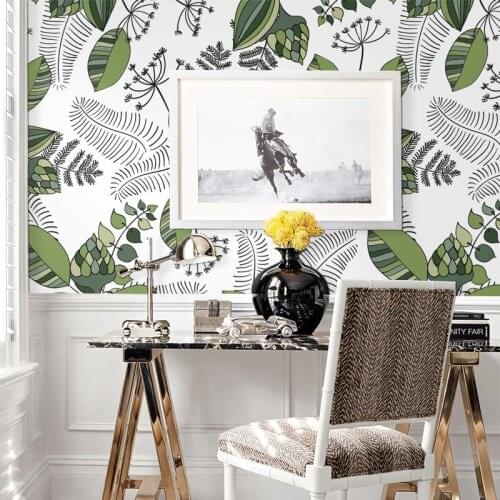 Tuya Art leaves pattern photo wallpaper for home decoration for living room decoration bedroom wall-papers 3d