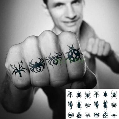 Waterproof Temporary Tattoo Sticker Spider Halloween Flash Tatoo Fake Tatto arm Wrist Foot hand neck For Girl Men Women kids