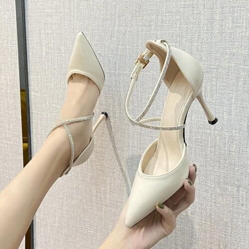 New Style 2019 Summer Foreign Trade Ultra-L Work Shoes Womens High Heel Pumps For Girls Leather Shoes