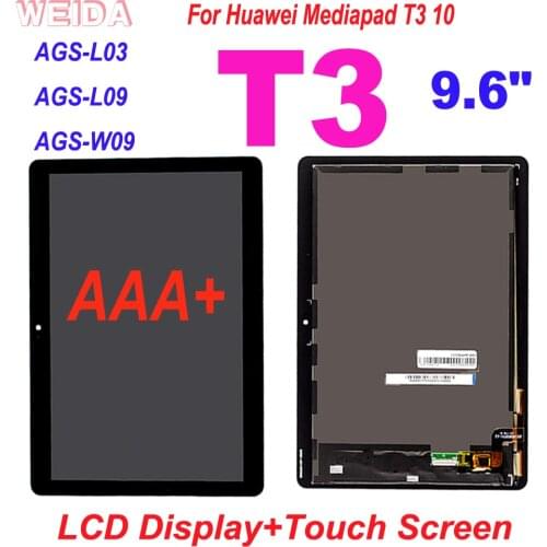 AAA+ 100% Tested LCD For Huawei Mediapad T3 10 9.6" AGS-L03 AGS-L09 AGS-W09 T3 LCD Display Touch Screen Digitizer Assembly Tools