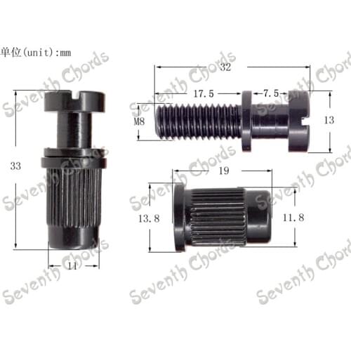 2Pcs Bridge Tailpiece Studs Anchors for Electric Guitar elevating Adjustment screw guitar accessories parts Chrome Black Gold