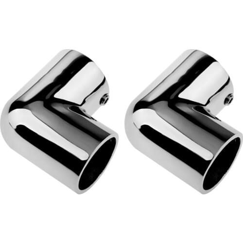 2 Pieces Boat Hand Rail, 90 Degree Elbow, Stainless Steel, 1/7/8 "