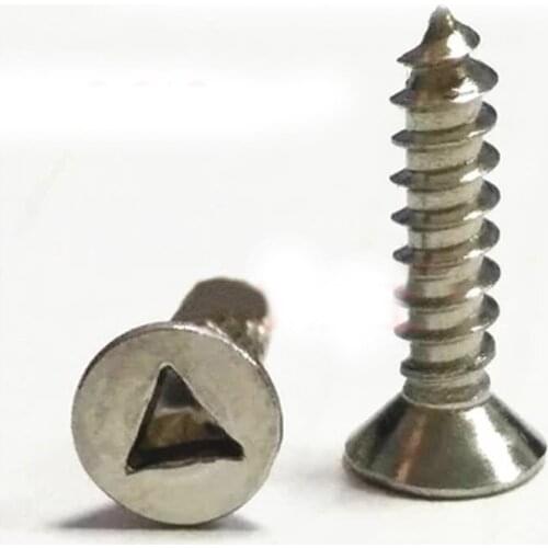 30Pcs M2.9 Stainless Steel Flat Countersunk head Triangular groove three star Anti-theft Self-tapping Screw bolt 8mm-20mm L