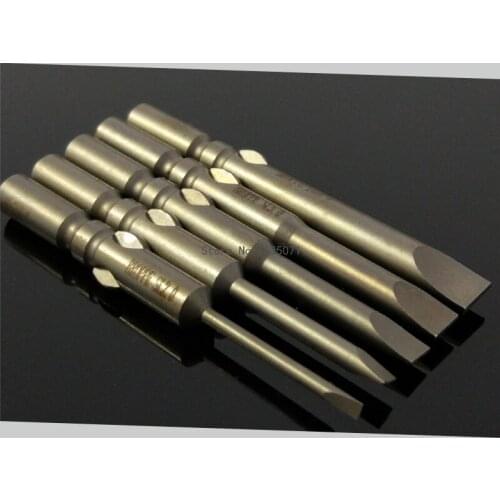 5Pcs 60MM Slotted Screwdriver Drill Bits Magnetic Security Tamper Proof Screw Driver Bits 6mm Round Shank Hand Tools Kit 802, 6C