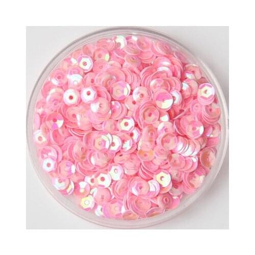 50g(10000pcs) 4mm Cup Loose Sequins Round Paillette Wedding Garment Accessory Sewing Craft Pink AB Confetti Spangles