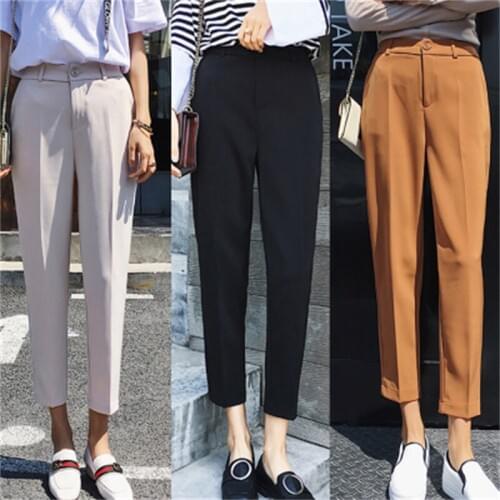 Womens Work Pant White Women Harlan Pants Casual Pencil Pant High Waist Elegant Work Trousers Female Casual pantalon femme