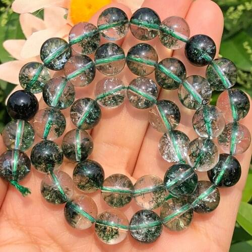 Natural Green Crackle Crystal Imitation Phantom Ghost Quartz Beads For Jewelry Making DIY Bracelets Accessories 4/6/8/10/12mm