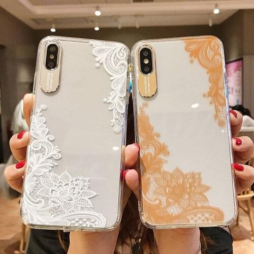 TPU Case For iPhone X XS XR Xs 8 Plus 7 Plus Cases For iPhone 6 6S Plus 6 Cases Soft TPU Fashion Cover Lace Pattern Phone Cover