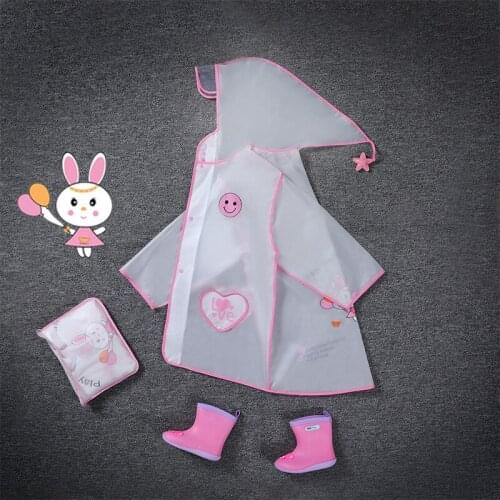 Cute Polyester Waterproof Children Raincoat Outdoor Rain Coat Kids Impermeable Poncho Boy Girl Rain Jacket Gift for Outdoor Acti