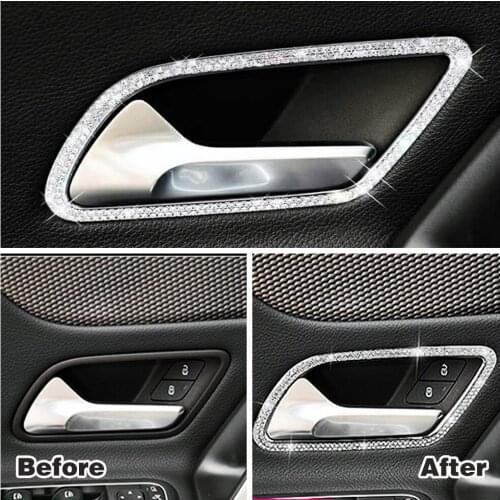 For Mercedes Benz GLB Class GLB220 GLB250 2020 2021 Inner Door Handle Frame Diamond Trim Crystal Sticker