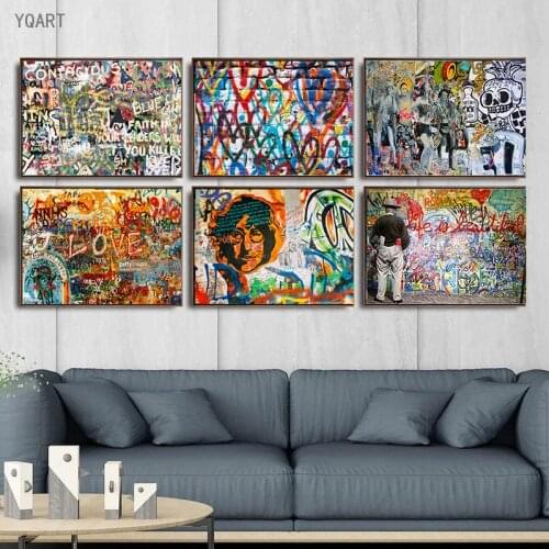 Graffiti Artwork Life Is Beautiful Pop Street Art Canvas Posters and Prints Banksy Wall Pictures for Living Room Decor No Frame
