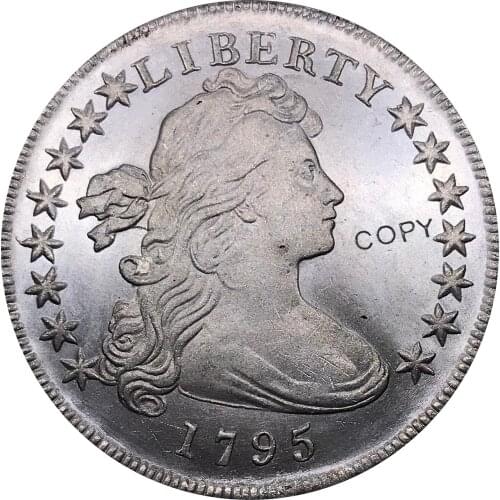 United States Of America Coin 1795 Liberty Draped Bust One Dollar Small Eagle Cupronickel Silver Plated Copy Coins