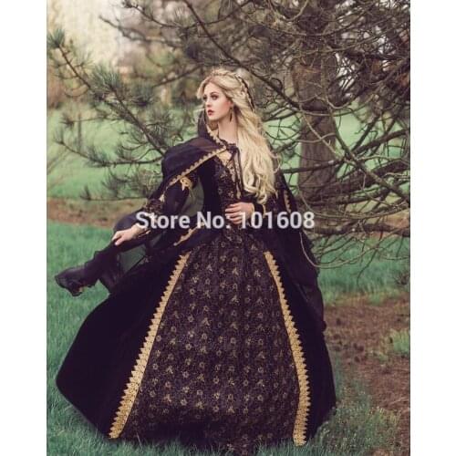 New!Eras Luxs Lace French Duchess Victorian dresses 1860s Civil War Colonial Georgian Renaissance Gothic Historical dress HL-472