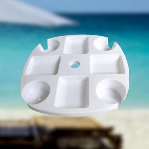 Lightweight Versatile Sturdy White Swimming Pool Table Tray with Bracket Swimming Table Tray Reusable for Parasol