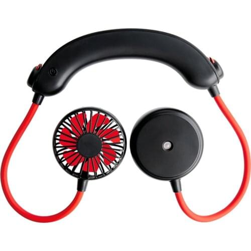 Summer Cooler for Outdoor Travel Office Hands Free Hanging Neck Humidification Fan USB Charging Folding Air Cooling Fan