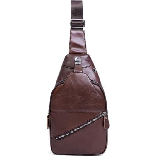 Genuine Leather Mens Sling Chest Bag Messenger Bag Mens Shoulder Bags Travel Daypack Summer Designer Crossbody Bags