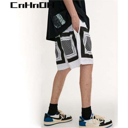 CnHnOH Original School Lazy Loose Straight Pants HIP HOP Woven Cloth Fashion Brand Shorts Men K561