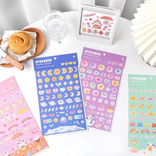 1 pcs Cute Color Life Mood Series Decorative Stickers Ins DIY Scrapbooking Stick Label Diary Stationery Album Sticker
