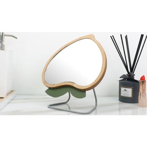 Lovely Wooden Make-up Mirror зеркало Desktop Folding Cartoon Creativity INS Style HD Dormitory Desk Mirrors Household Decoration
