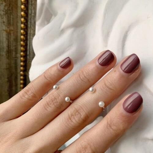 New Trendy Pearl Beads Inlaid Gold Silver Color Small Mini Knuckle Ring For Women Teen Cute Lovely Rings Jewelry Gift